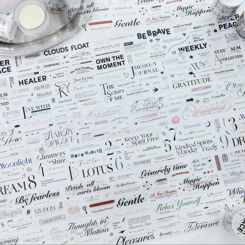 1 Roll Quote Words PET Stickers Tape LMXQ