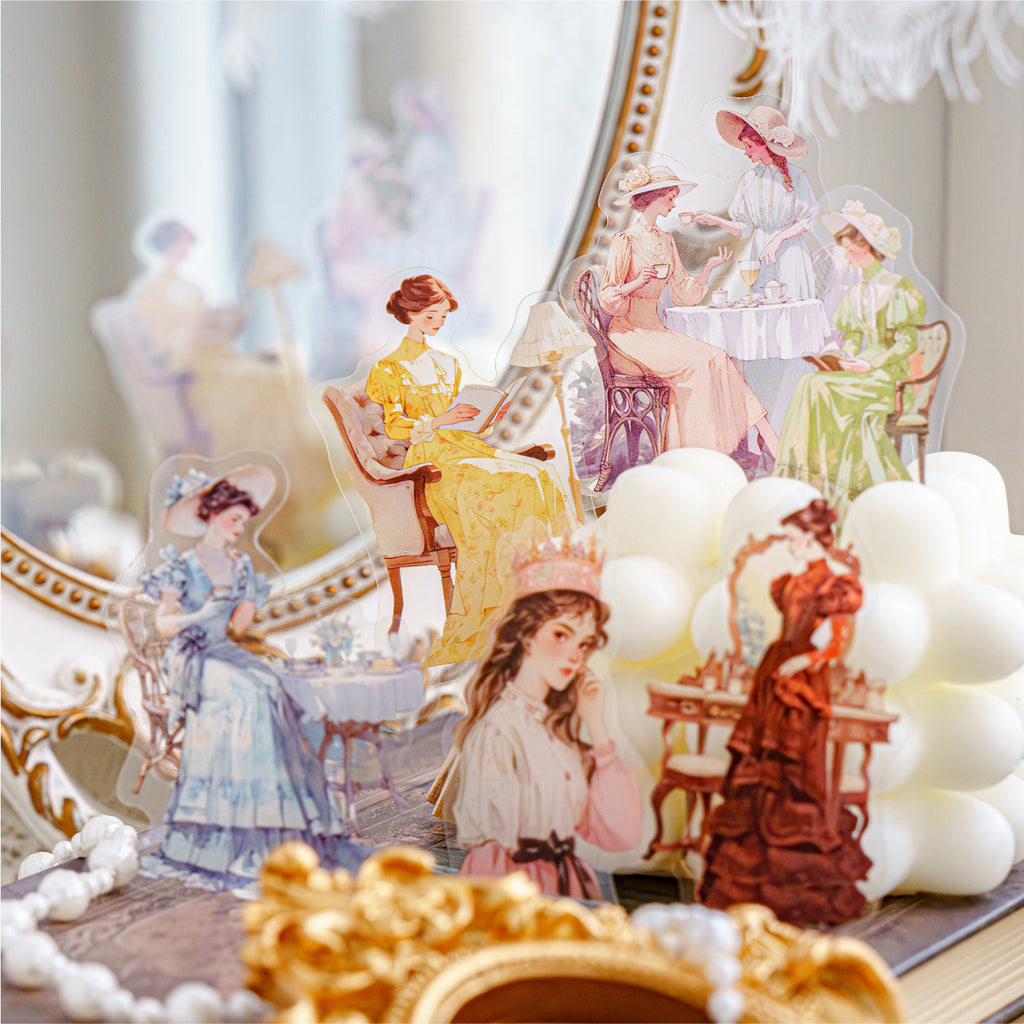 40 Pcs Vintage Lady PET Stickers LMJR