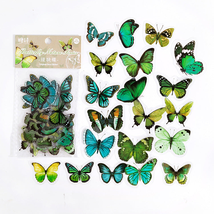 40 Pcs Buttefly PET Sticker Pack HDZRB