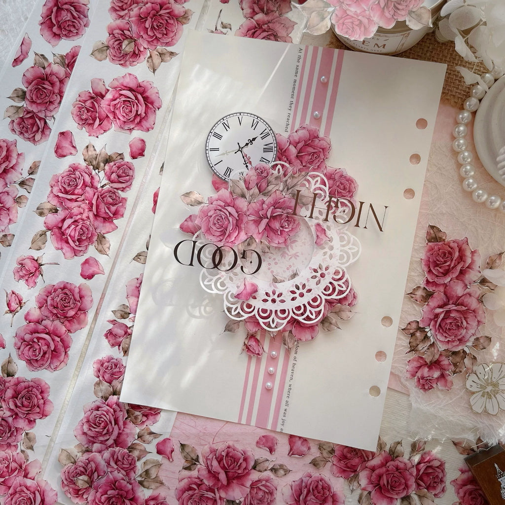 Floral Decorative Tape Rolls- Roseate Visage
