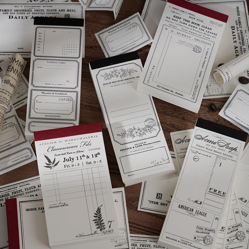 100 Pcs Vintage Notepad Paper CYXJ
