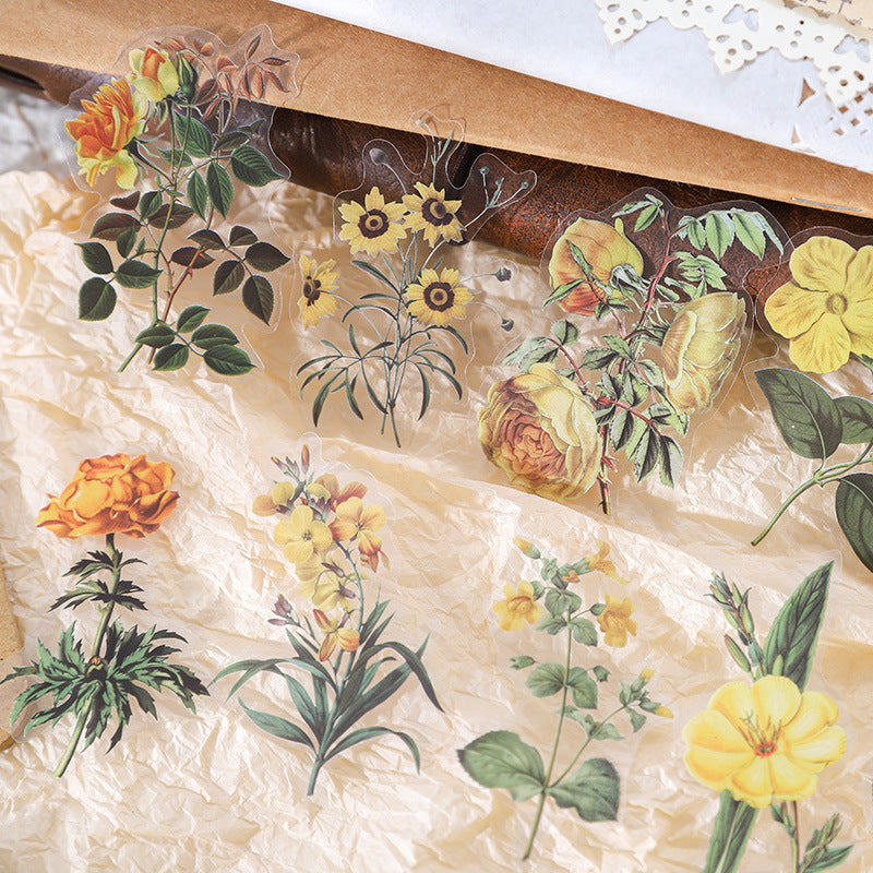 20 Pcs PET Flower Stickers MMHY