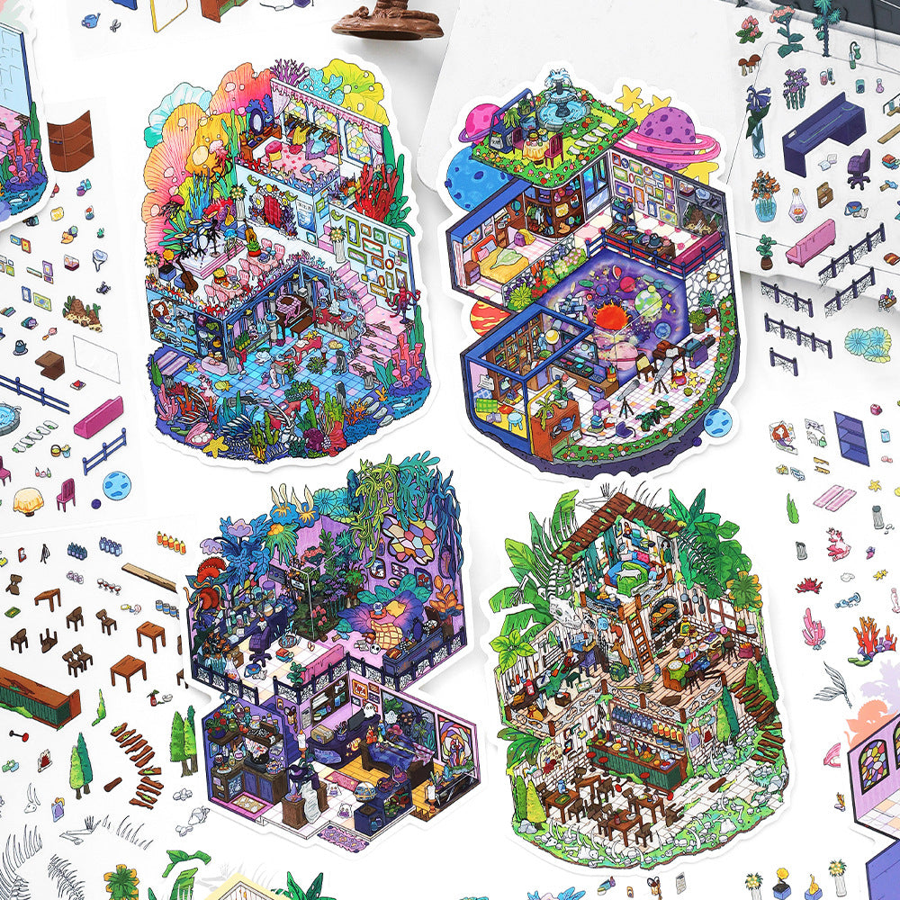 3D Shop Scene DIY Stickers Kit JRYYZ25