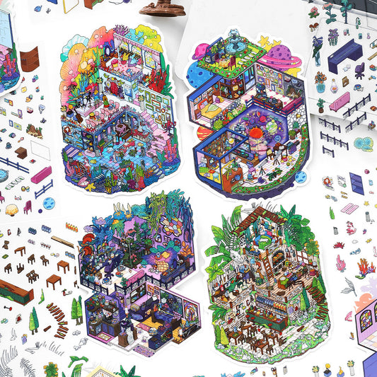 3D Shop Scene DIY Stickers Kit JRYYZ25