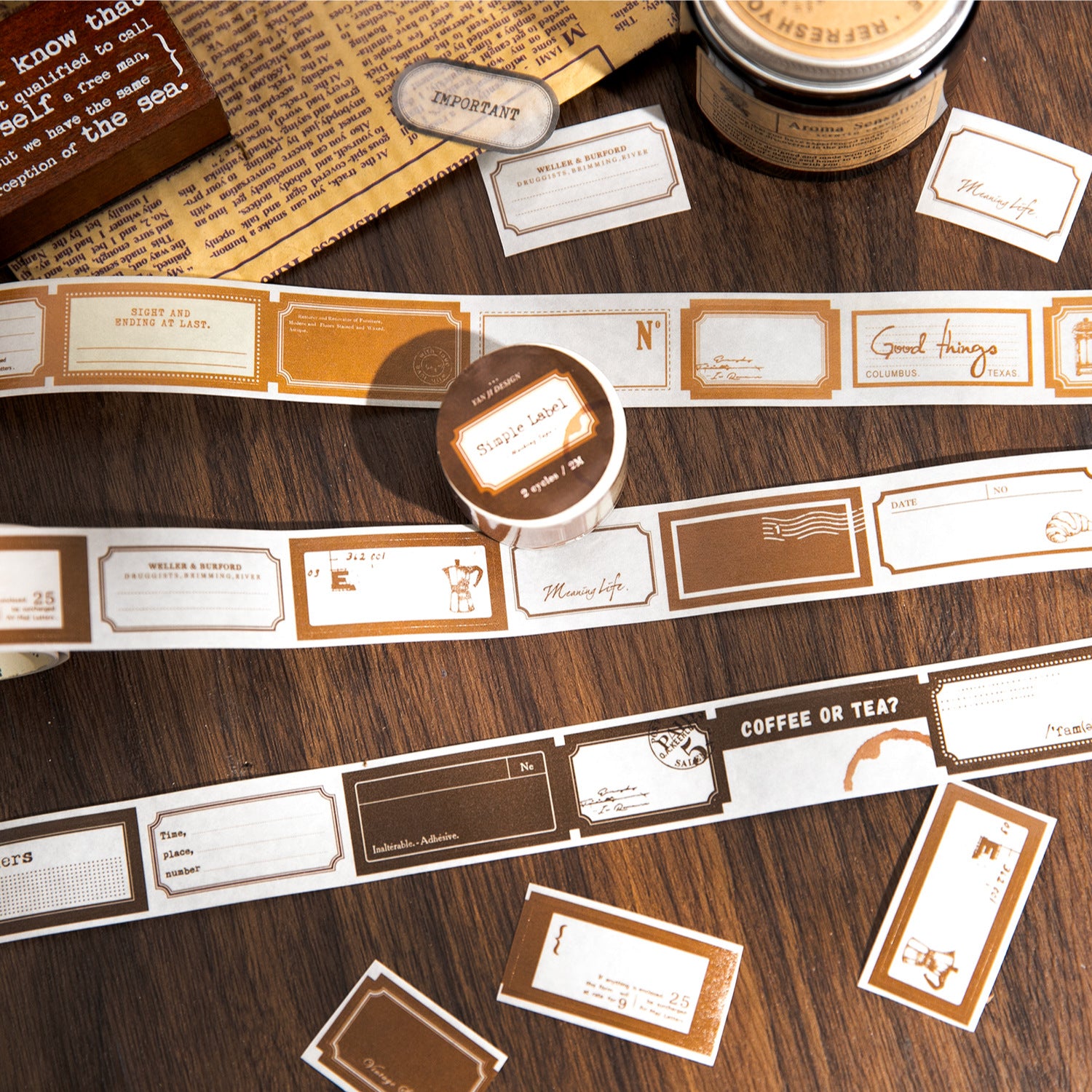 1 Roll Label Washi Stickers Tape JDBQ