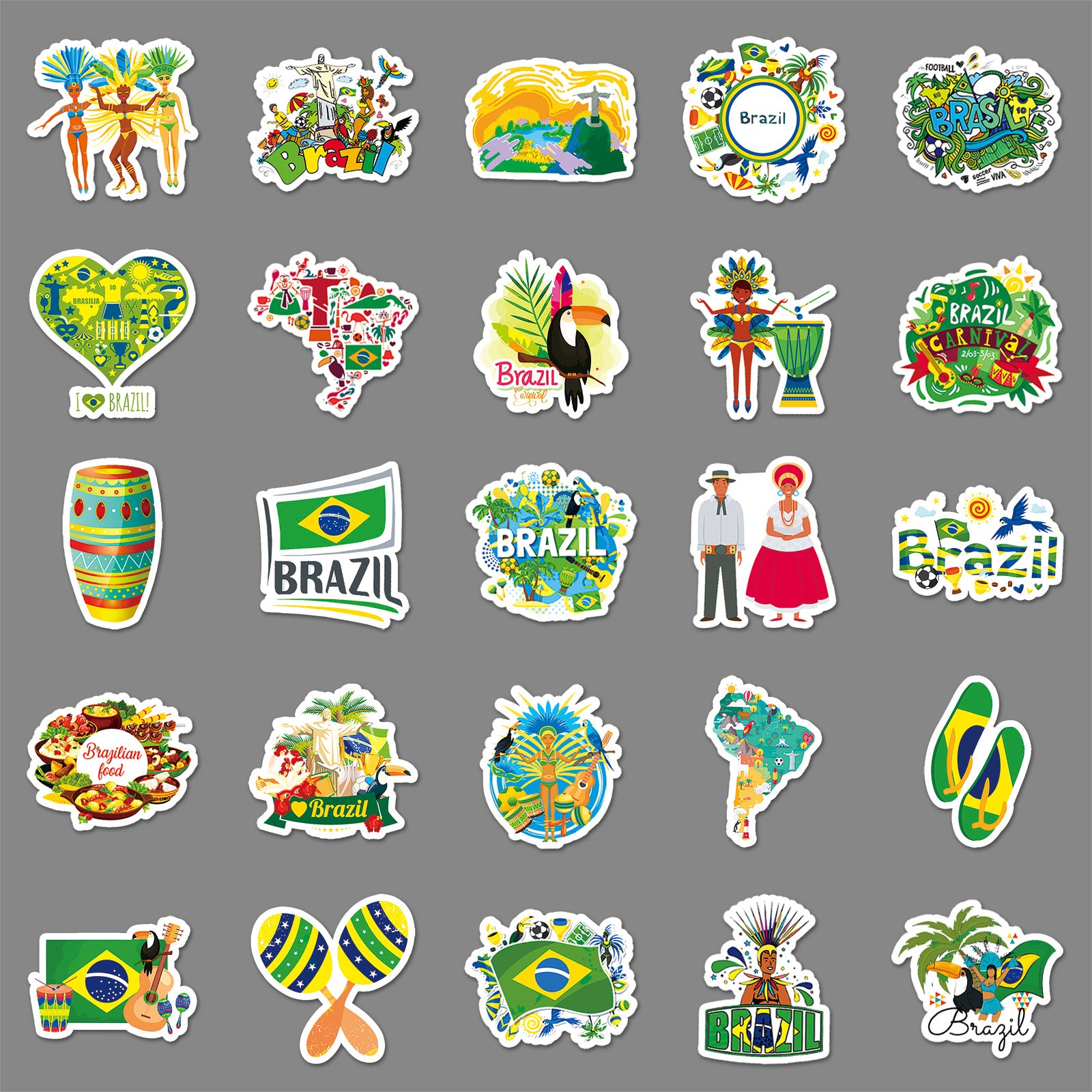 50Pcs Brazil Travel Vinyl Stickers TRV08