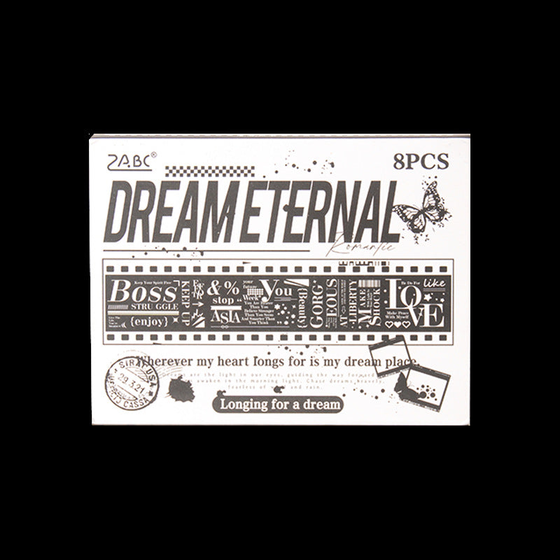 8 Pcs Words Theme Wooden Stamp Set MYYH