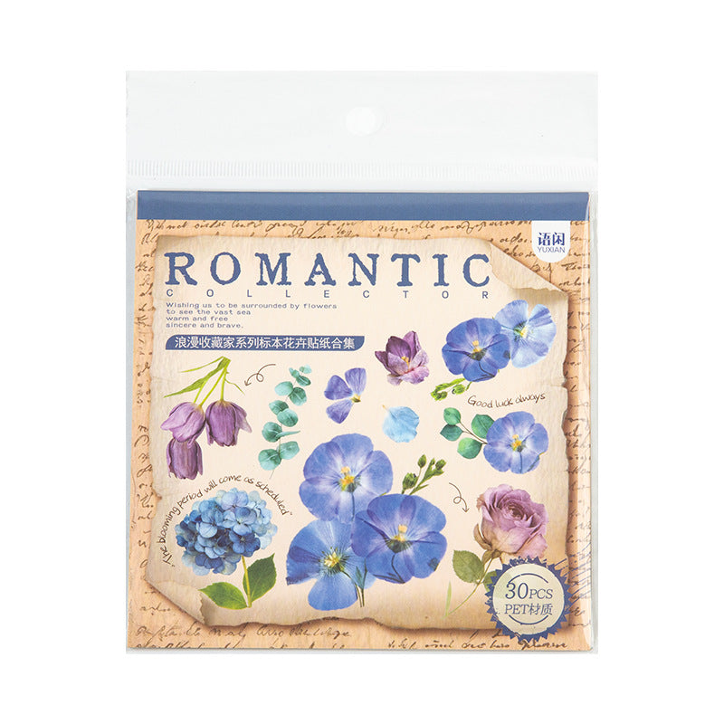 20 Sheets Flower Collection PET Stickers Book LMSCJ