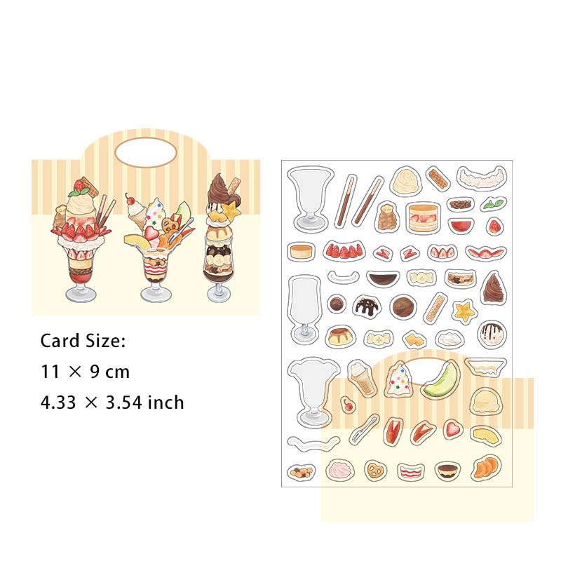 3D Scene Food Shop Card and Stickers Kit