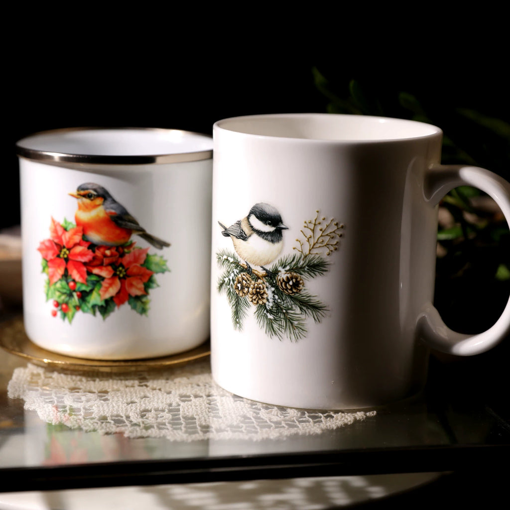 2 Sheets Waterproof Rub on Stickers - Christmas Robin