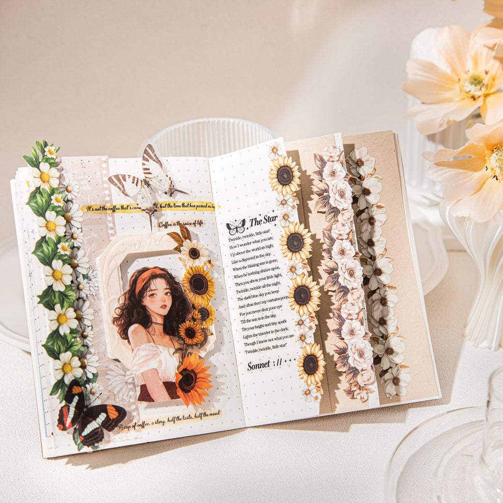 15 Pcs Vintage Flower Stickers LGHL