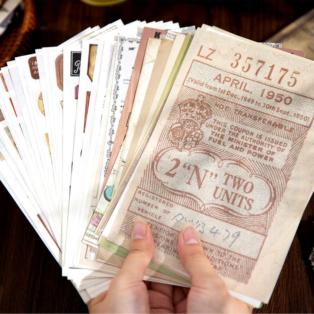 60 Pcs Vintage Scrapbook Supplies Kit SYCG