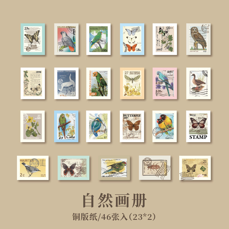 46 Pcs Postage Stamp Stickres