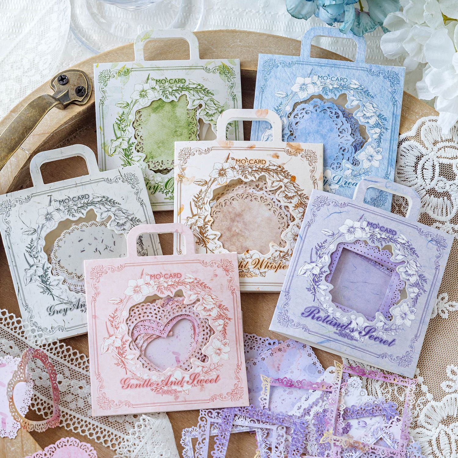 30 Pcs Lace Edged Background Paper LSGY