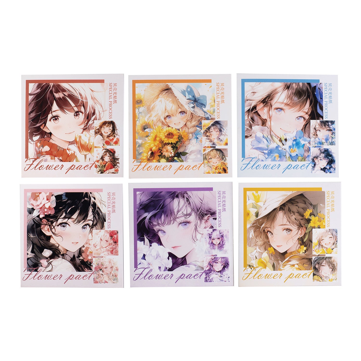 10 Pcs Cartoon Girl PET Stickers HZYD