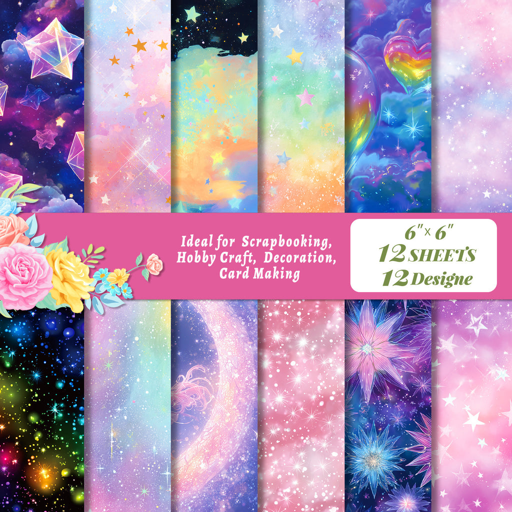 6 inch Starry Scrapbook Paper Pad PA820