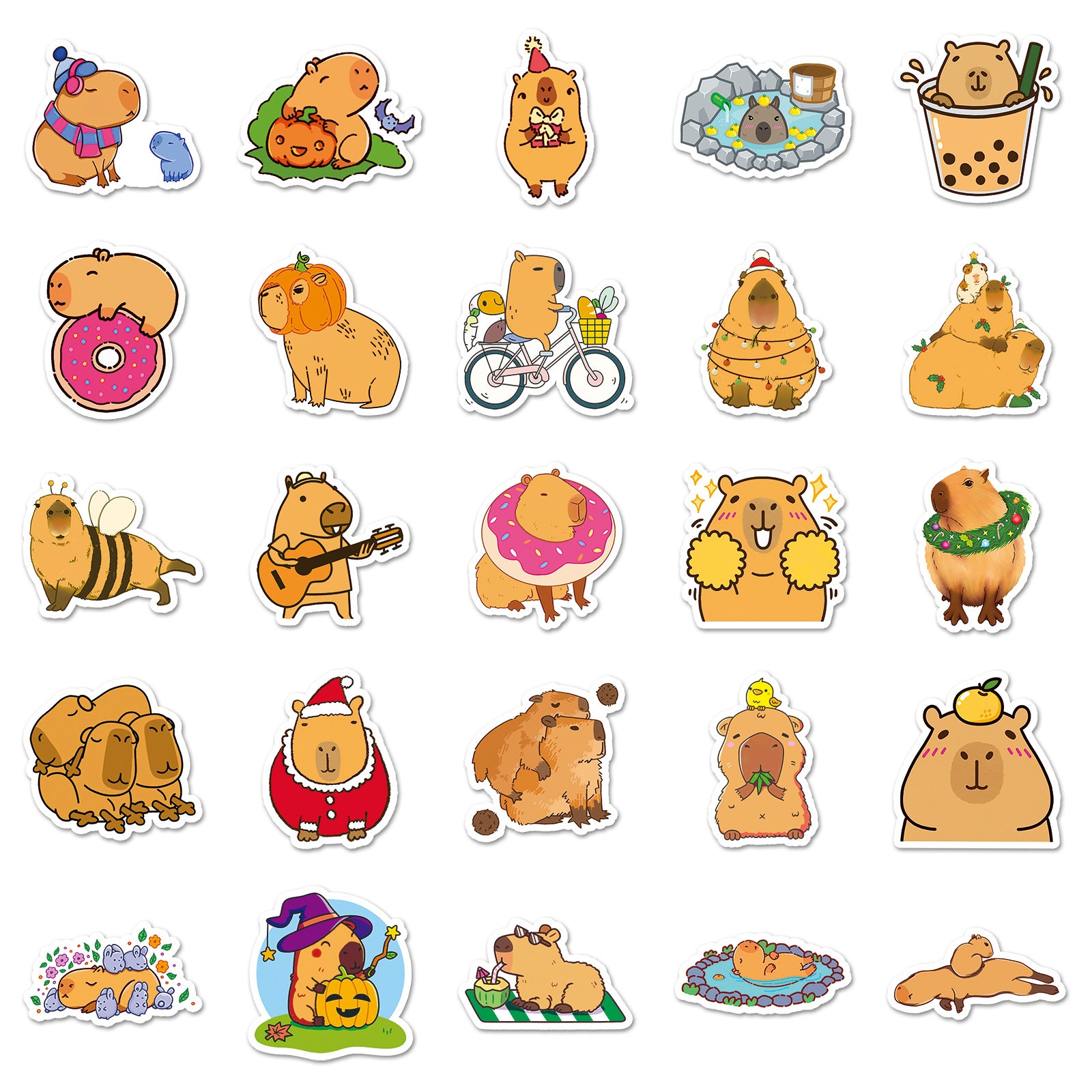 50 Pcs Vinyl Capybara Stickers ST701