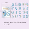 10 Pcs Flower Letter PET Stickers HJLX