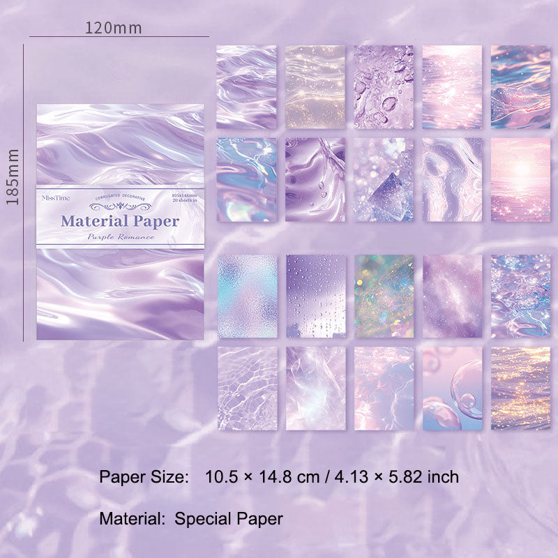 20 Pcs Water Texture Scrapbook Paper RGFY