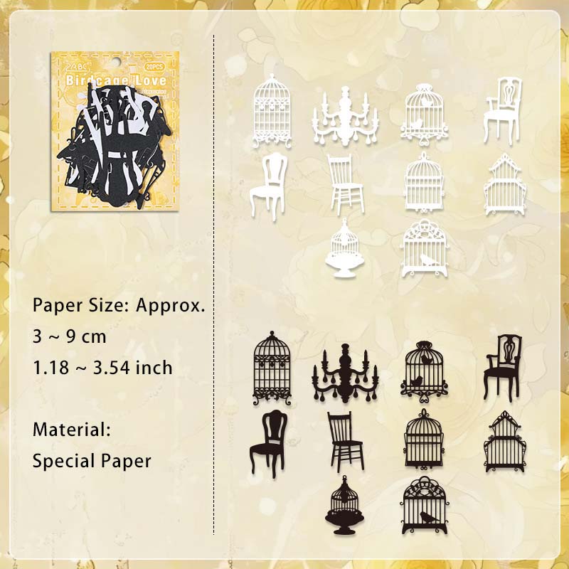20 Pcs Hollow Cutout Scrapbook Paper FSJY