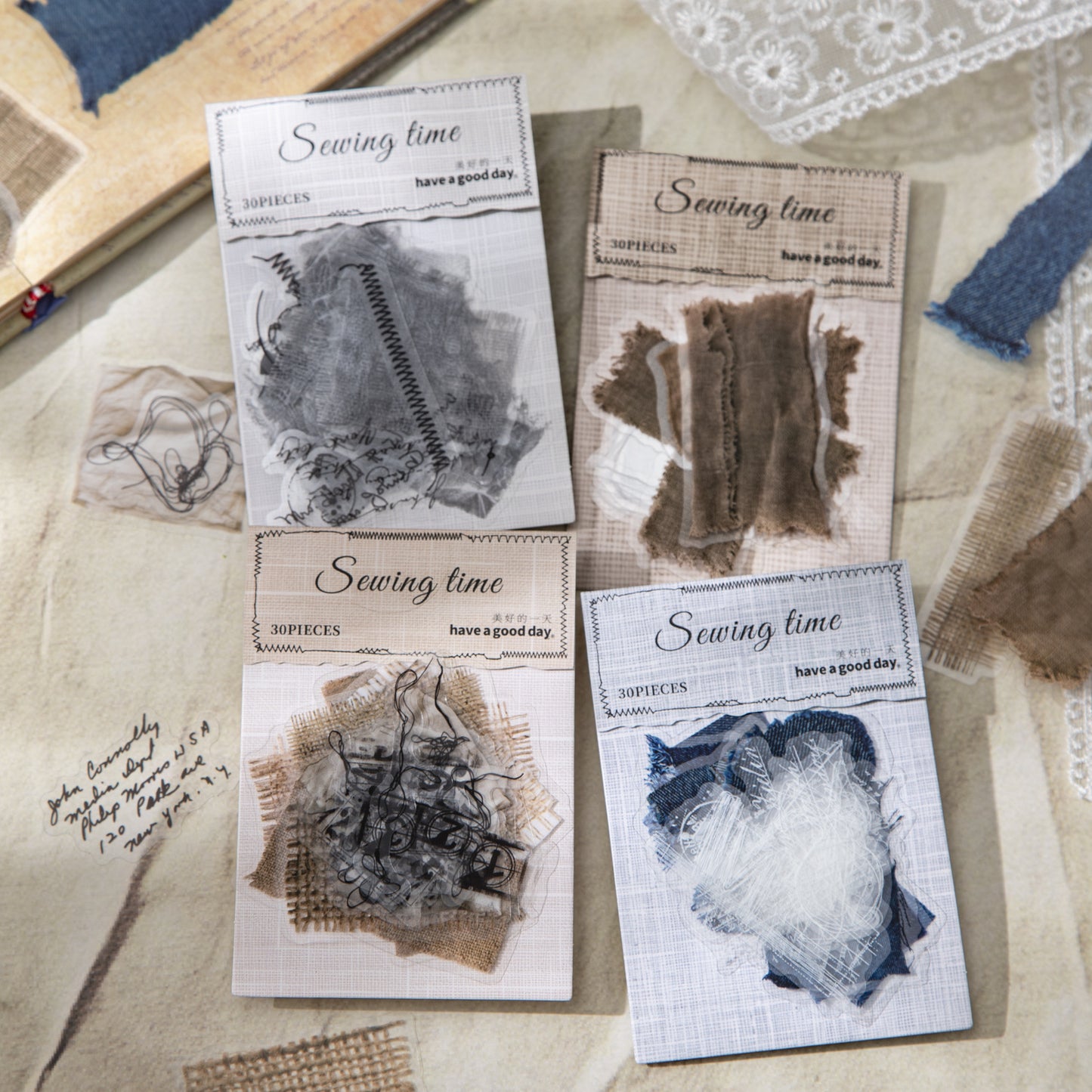 30 Pcs Sewing Theme PEET Stickers FRSG