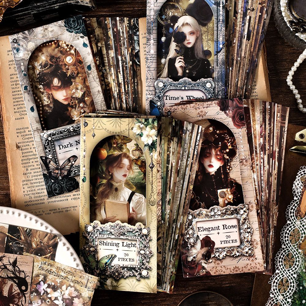 20 Pcs Vintage Scrapbook Paper QJDY
