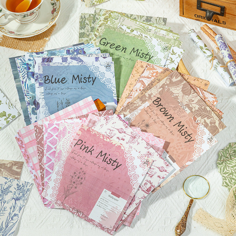 30 Pcs Vintage Floral Paper TYRJ