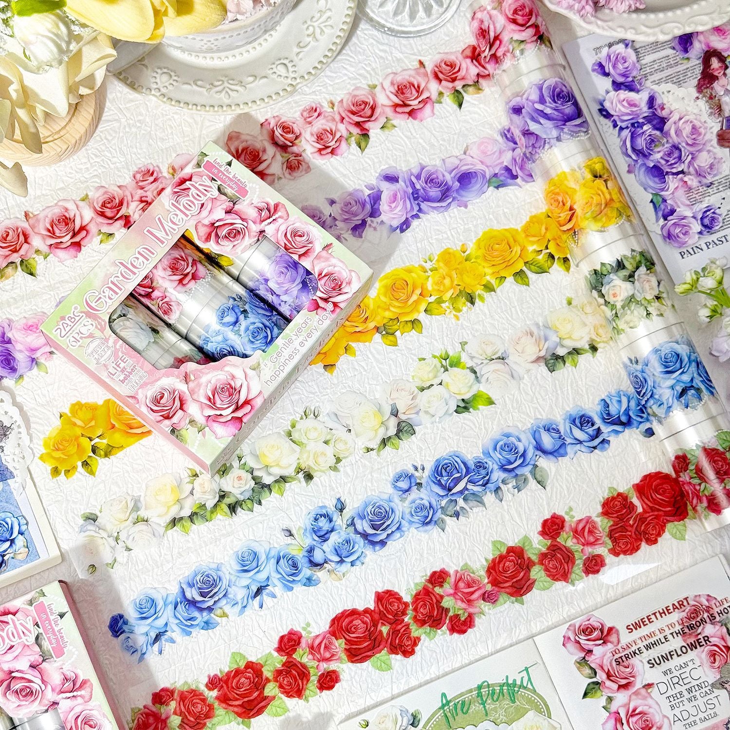 6 Rolls Rose PET Tapes Set HHWR