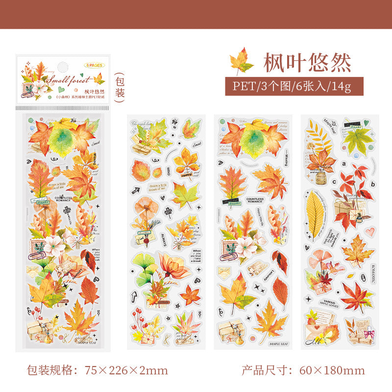 6 Pcs Plant PET Stickers XSLXL