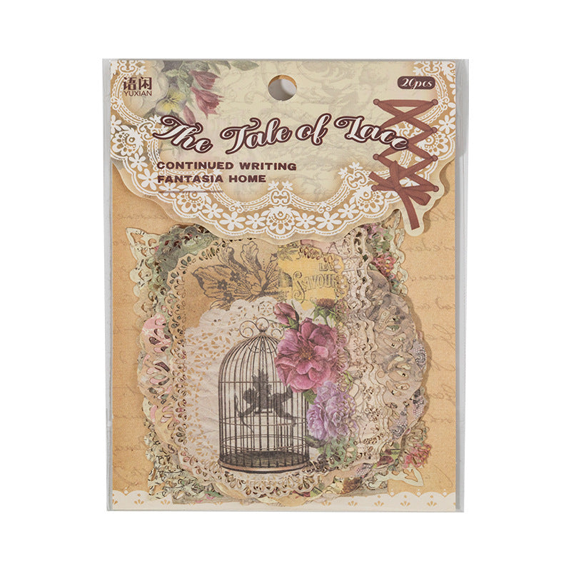 20 Pcs Lace Edged Scraobook Paper LSWY