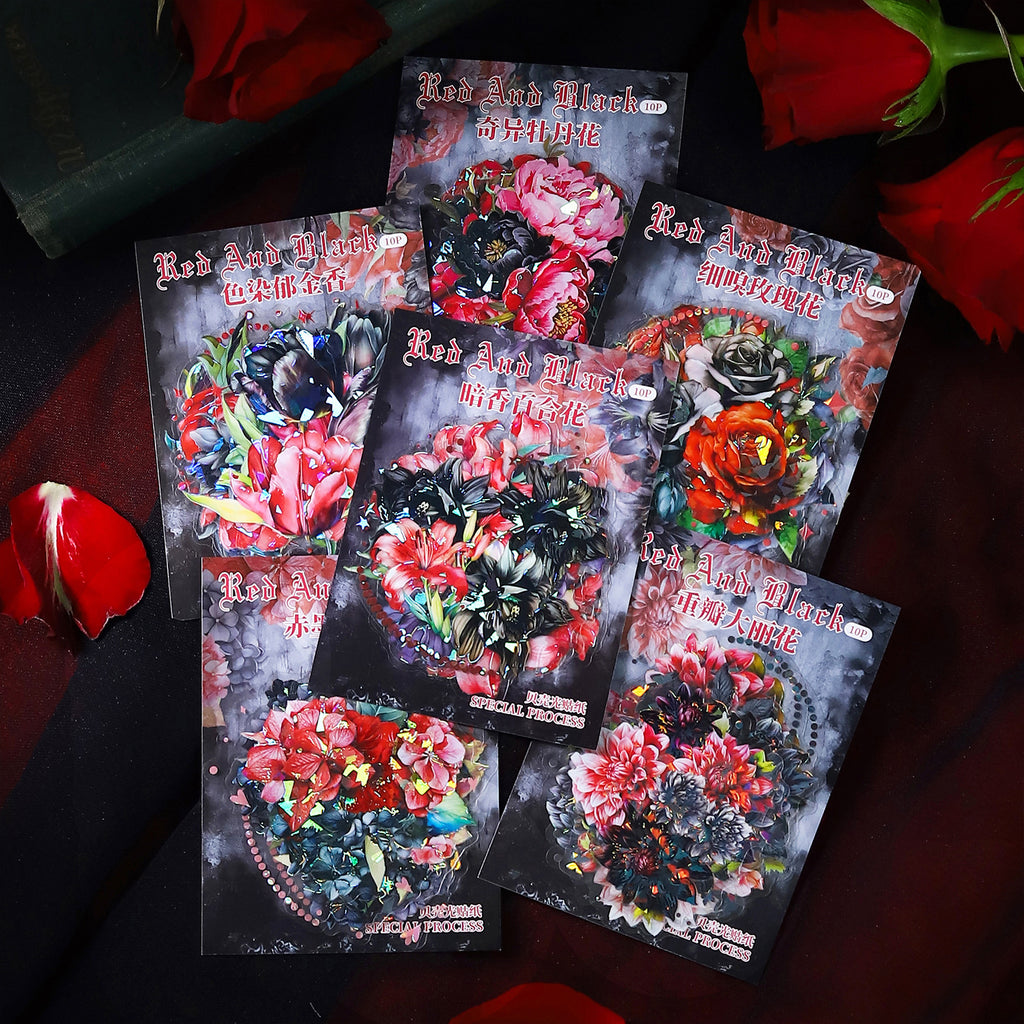 10 Pcs PET Flower Stickers HYH