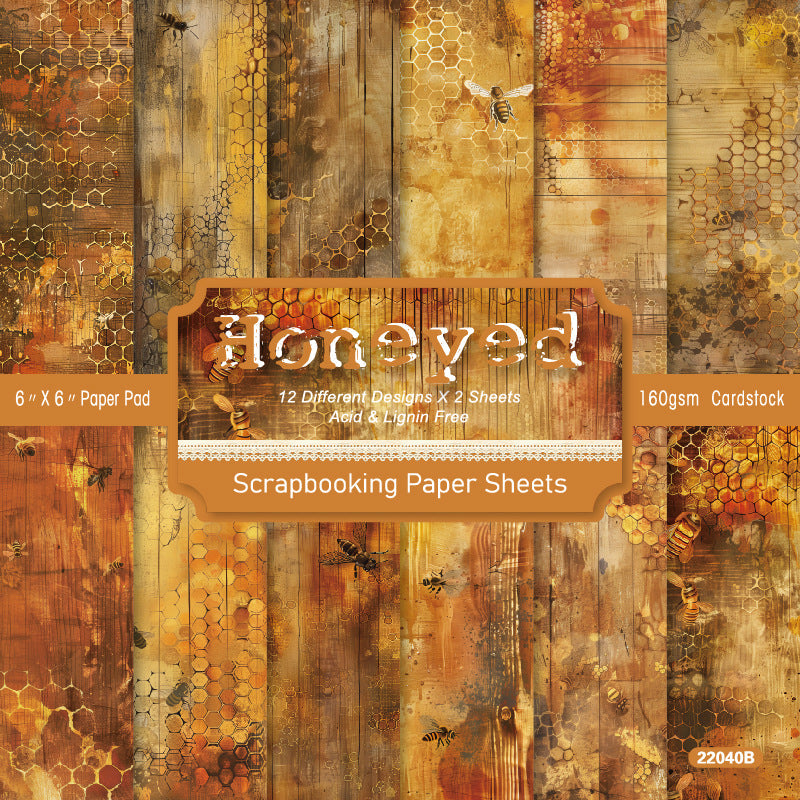 6 inch Honeyed Scrapbook Paper Pad SKP040