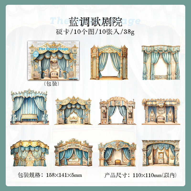 10 Pcs Opera Stage Theme Cardstock Paper GJWT