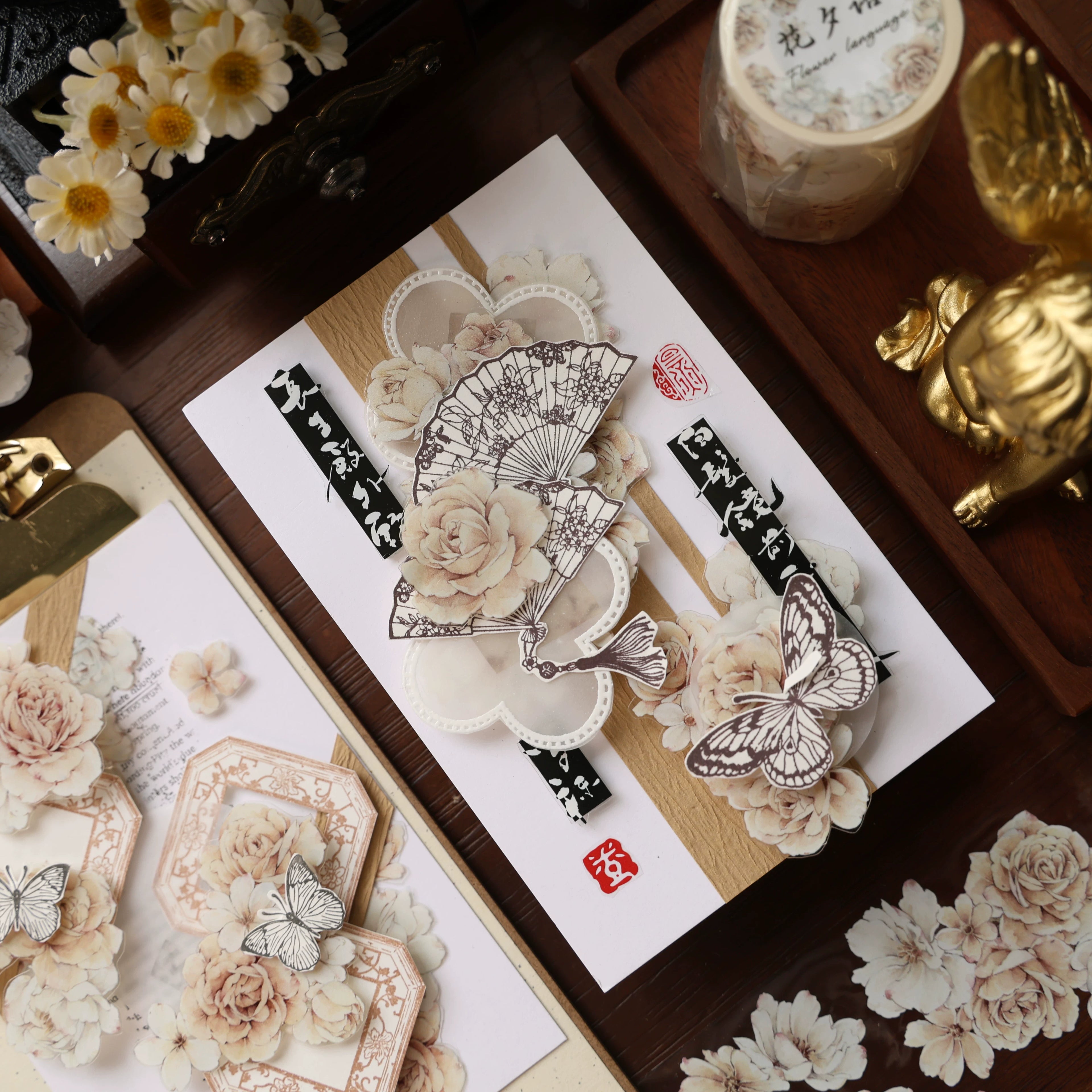 Floral Decorative Tape Rolls- Twilight Bloom Whispers