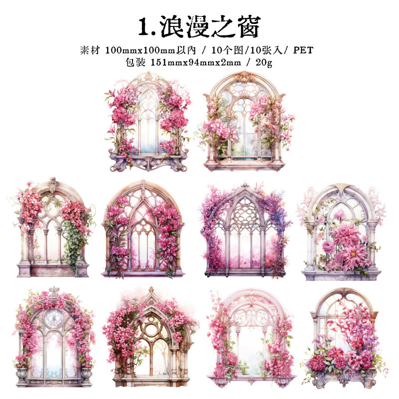10 Pcs Windows PET Stickers XLHC