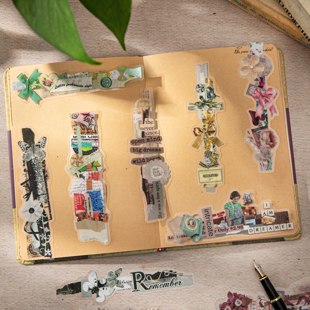 20 Pcs Vintage Collage PET Stickers SYCL