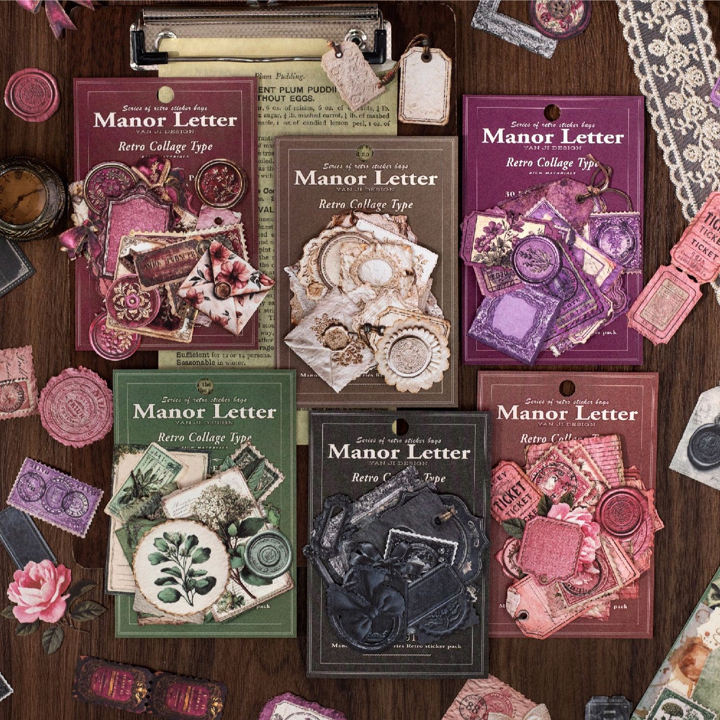 30 Pcs Vintage Journal Stickers ZYXJ