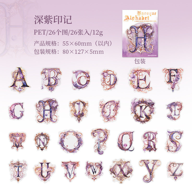 36 Pcs Letter PET Stickers ZMYS