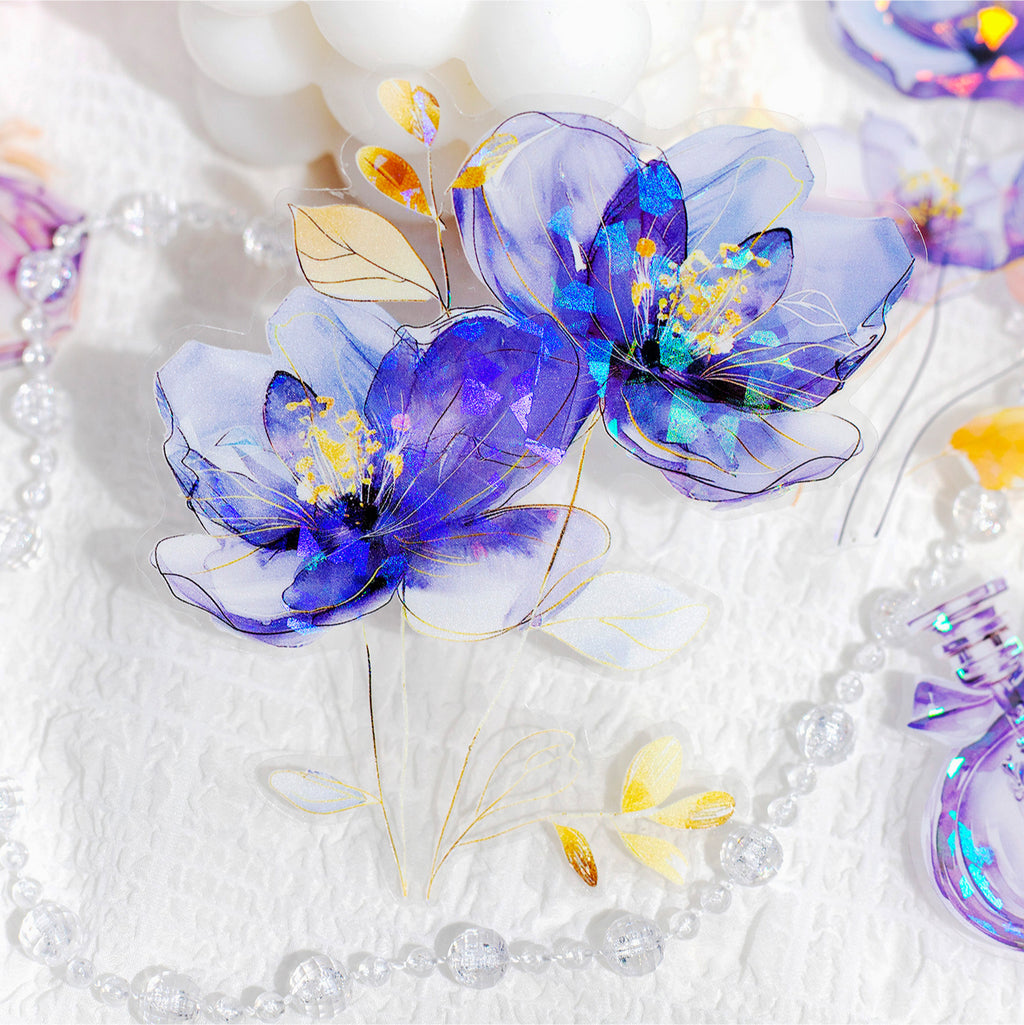 10 Pcs Bottle and Flower Stickers HYZY