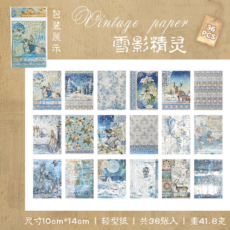 36 Pcs Vintage Scrapbook Paper DXZY