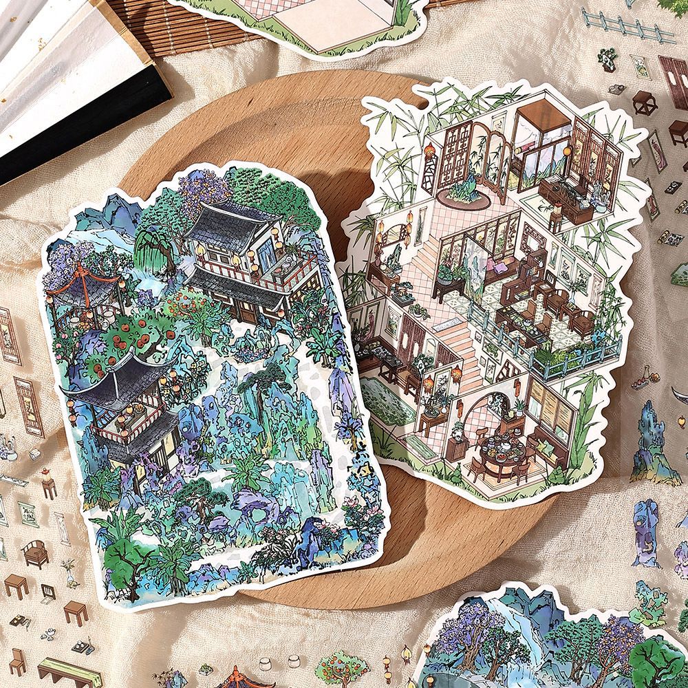 3D House Scene  DIY Stickers Kit WDXWBJ