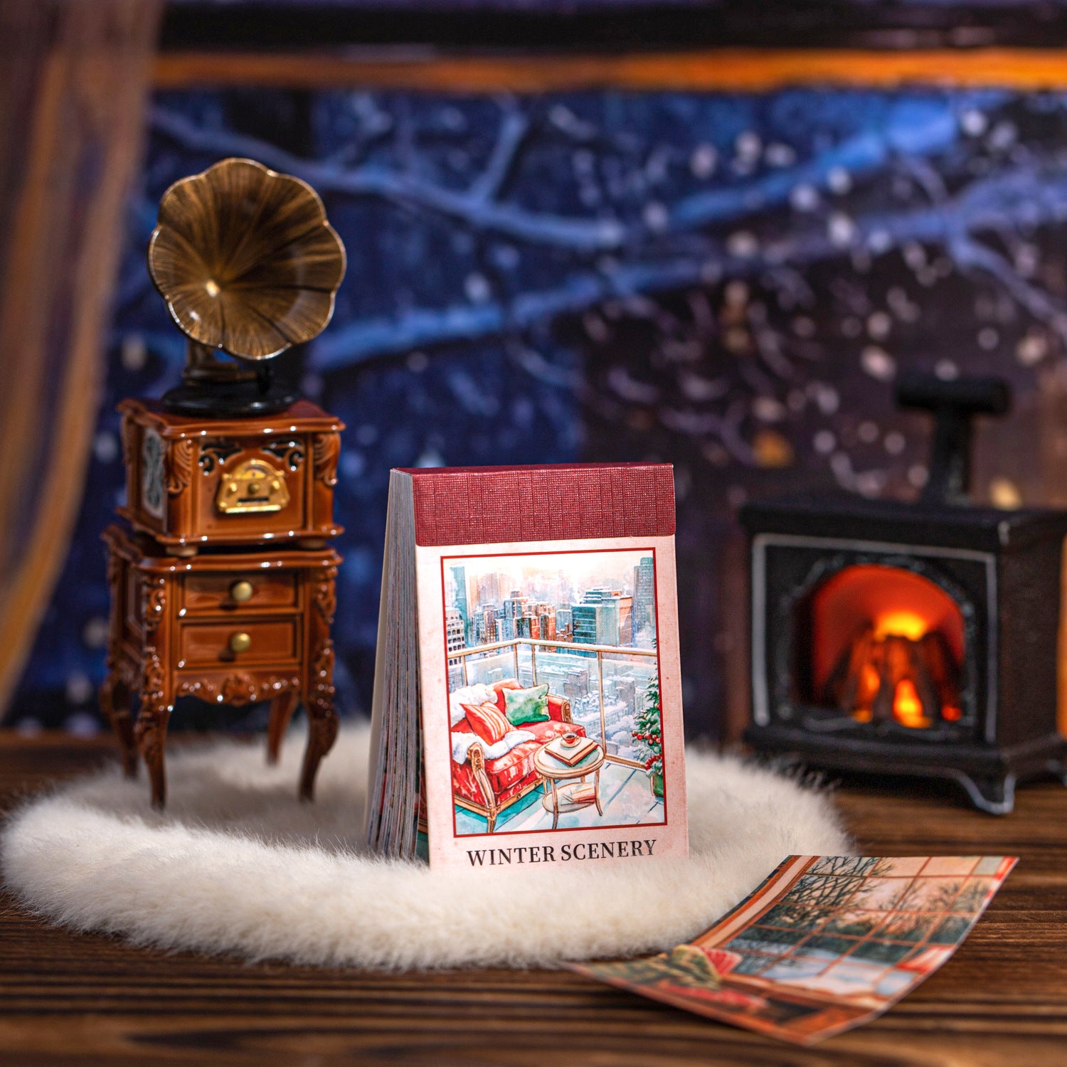 50 Sheets Winter Landscape Washi Stickers Book DRSG