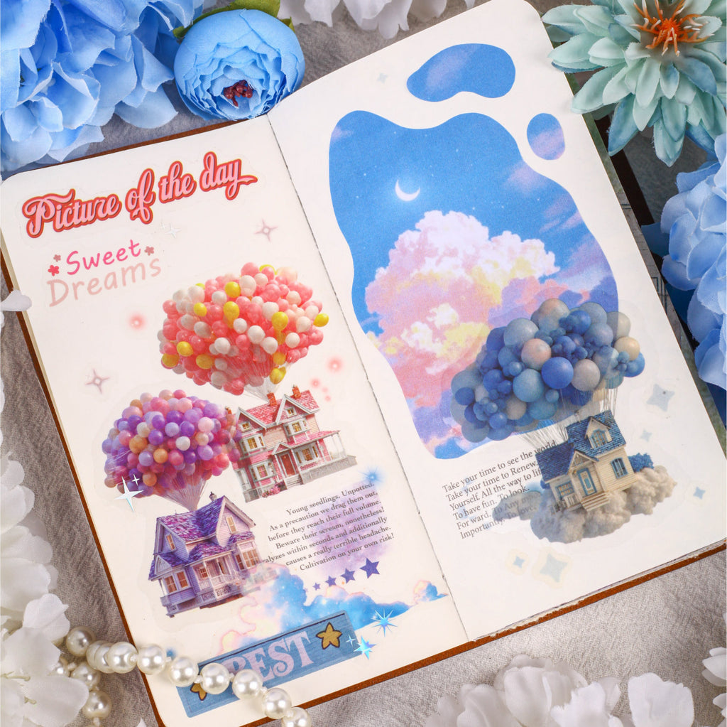 Obujo 16 Pcs Hot Air Balloon PET Stickers FWXL are perfect for ...