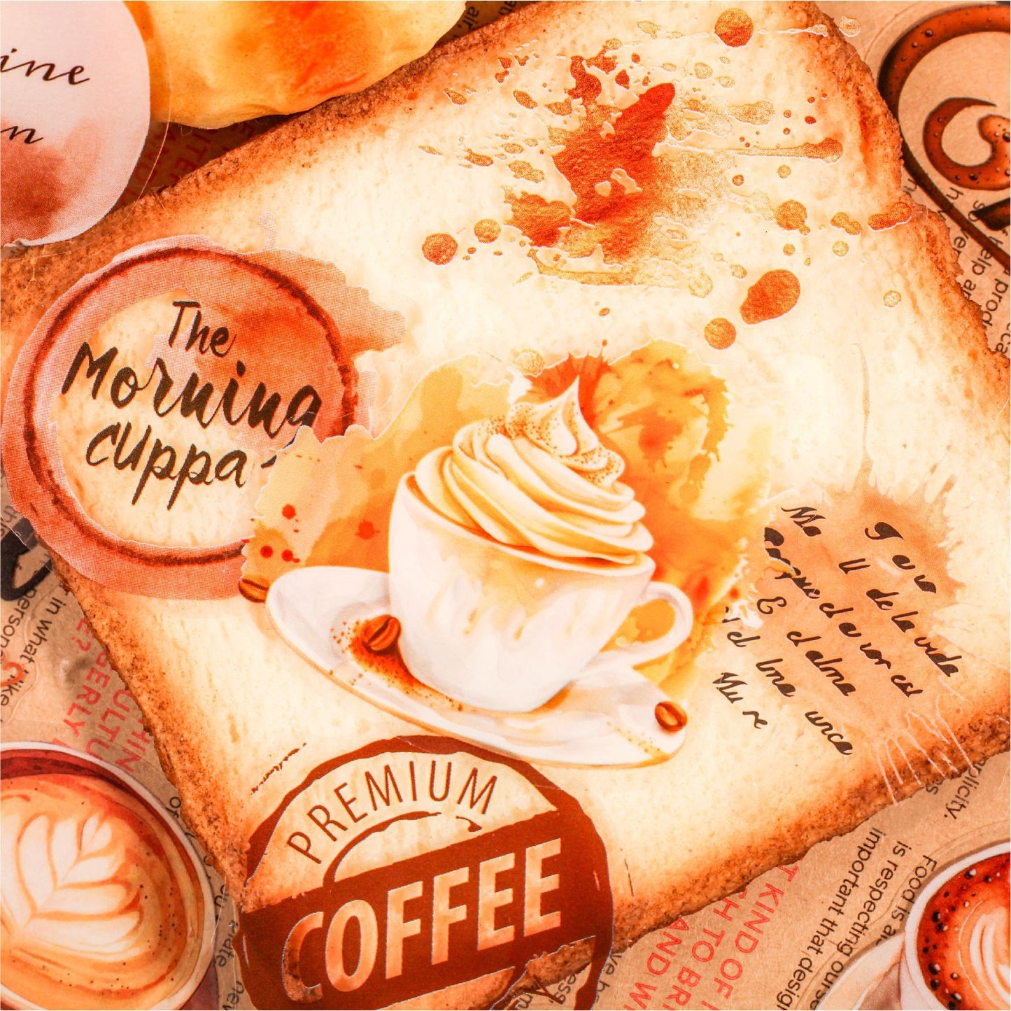 30 Pcs Coffee Themed PET Stickers KFWY