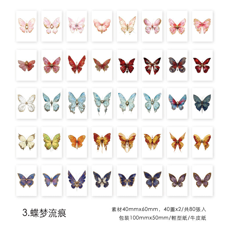 80 Pcs Mini Junk Journal Paper LNSY