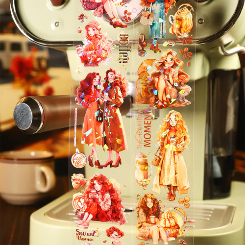 1 Roll Coffee Girl PET Tape KFSN