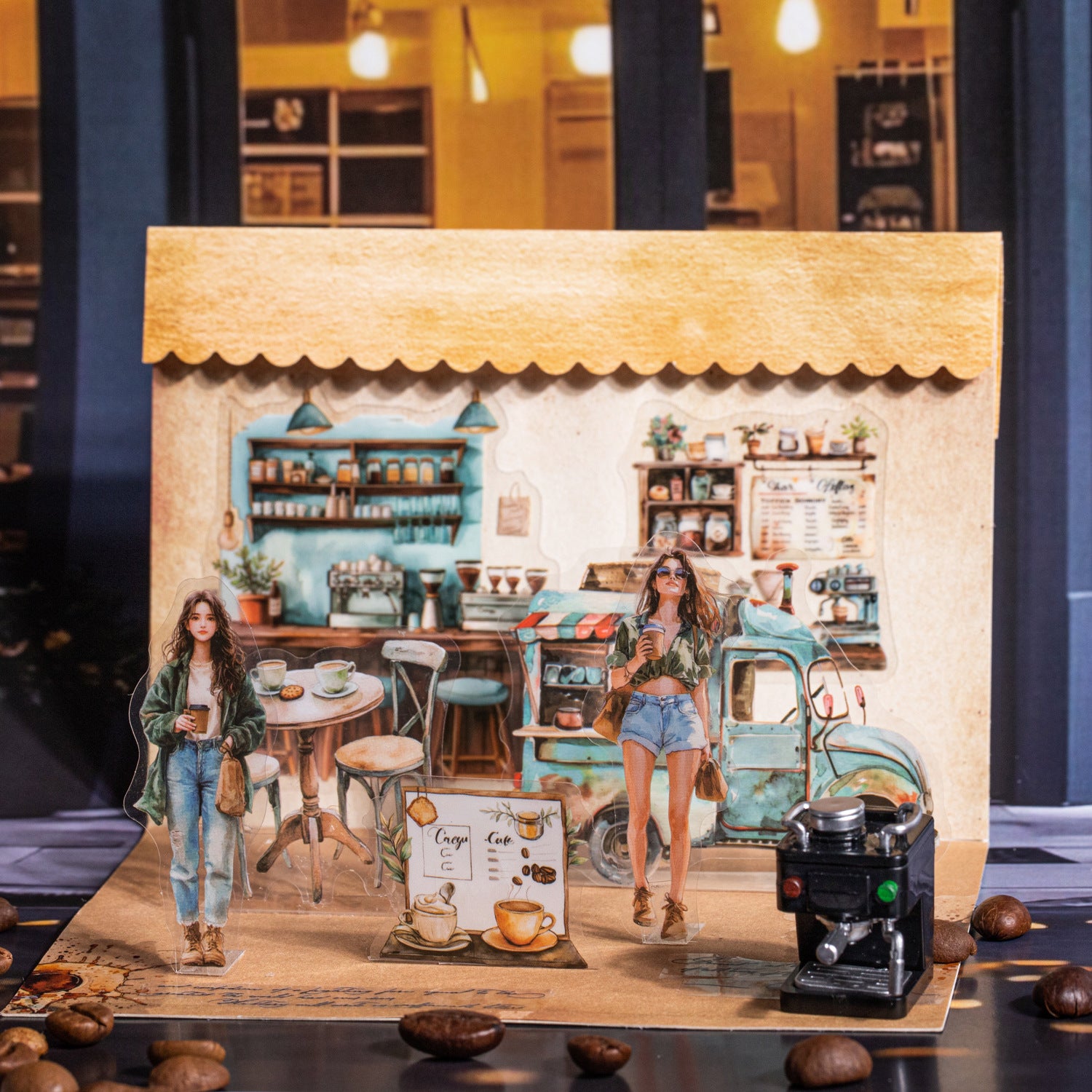 15 Pcs Coffee Theme PET Stickers KFJS