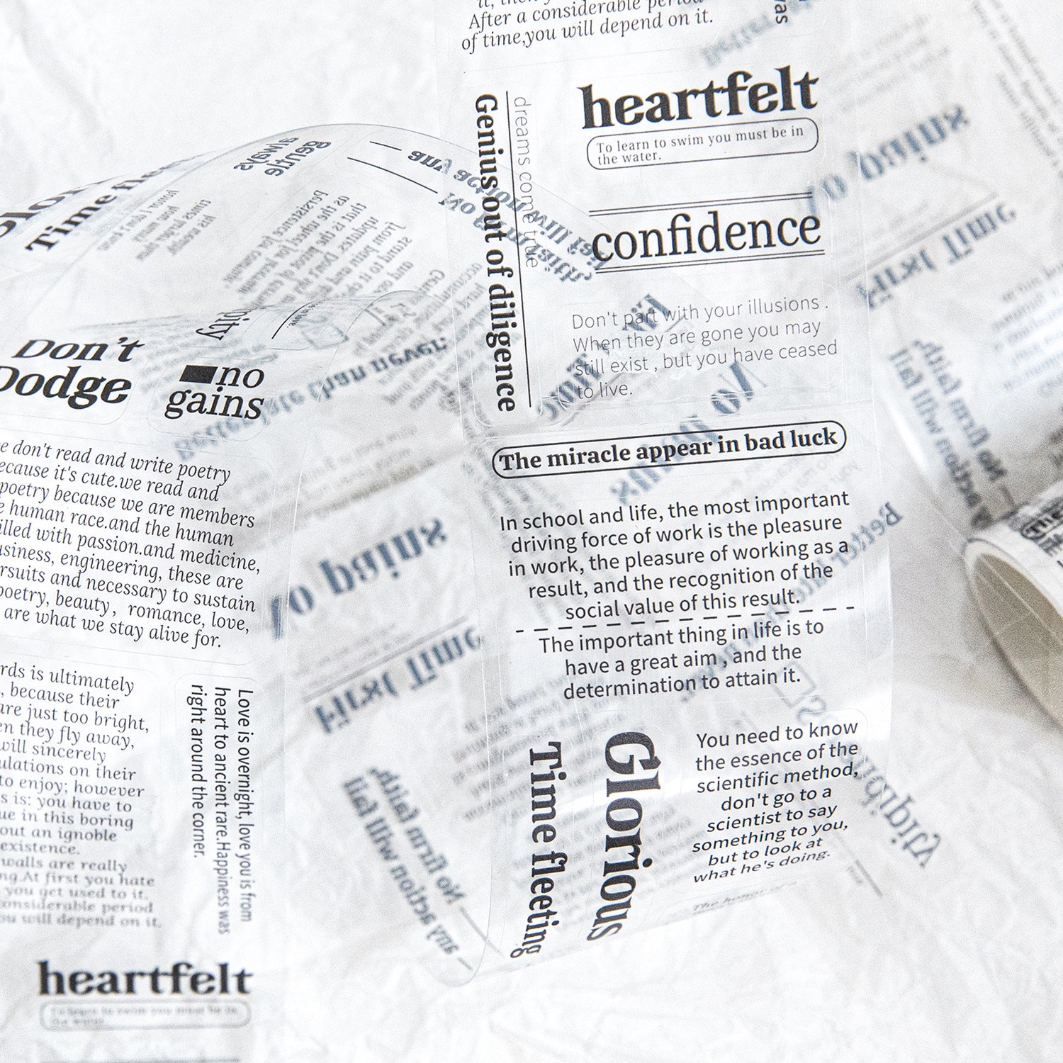 1 Roll Poem Die Cut Stickers Tape SHSSS