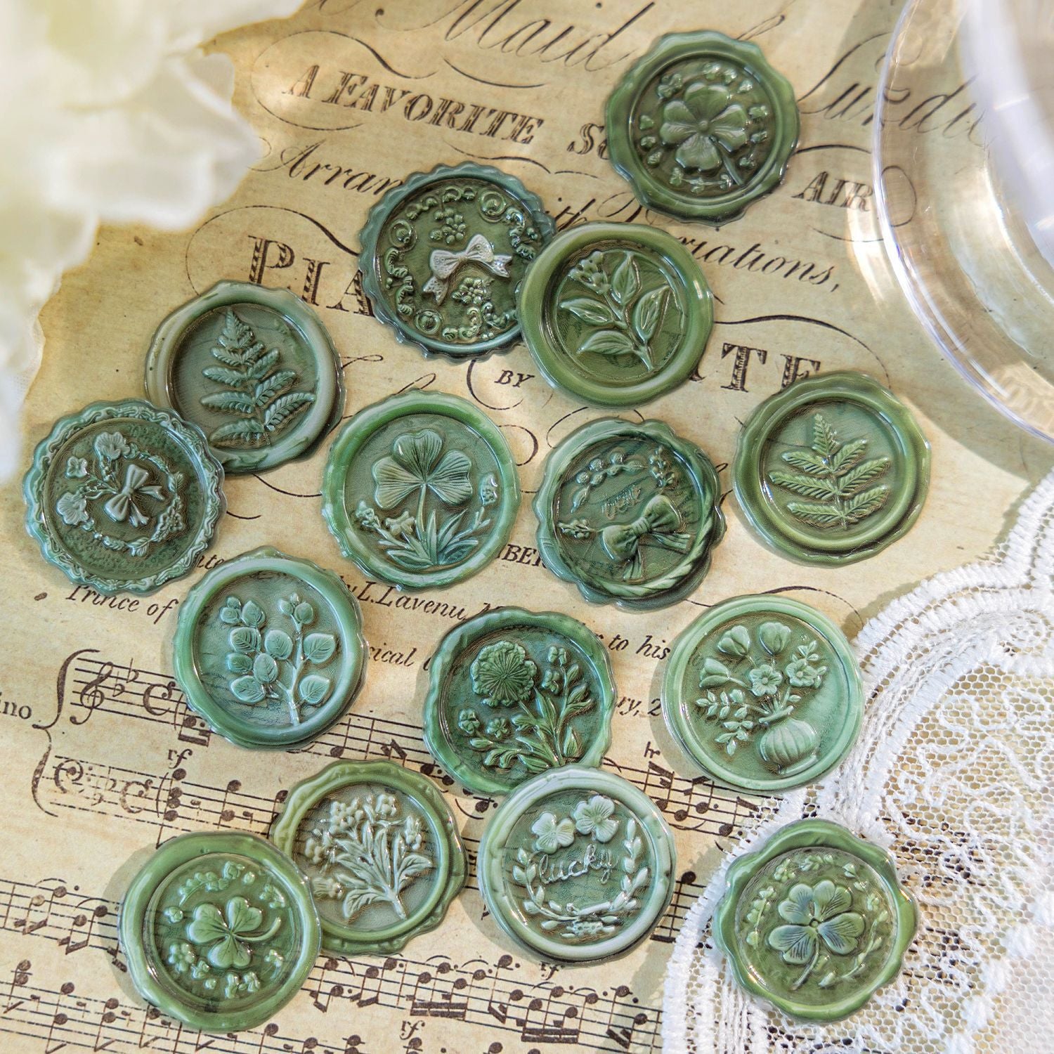 15 Pcs 3D Vintage Wax Seal Stickers JYXZ