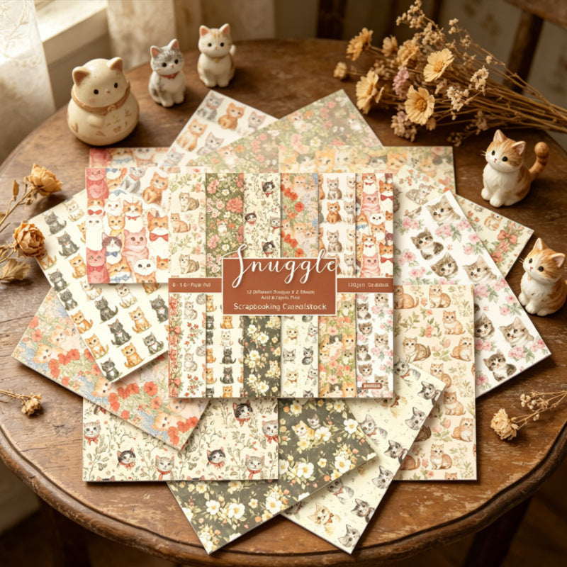 6 Inch Floral Kitty Scrapbook Paper Pad SKP505